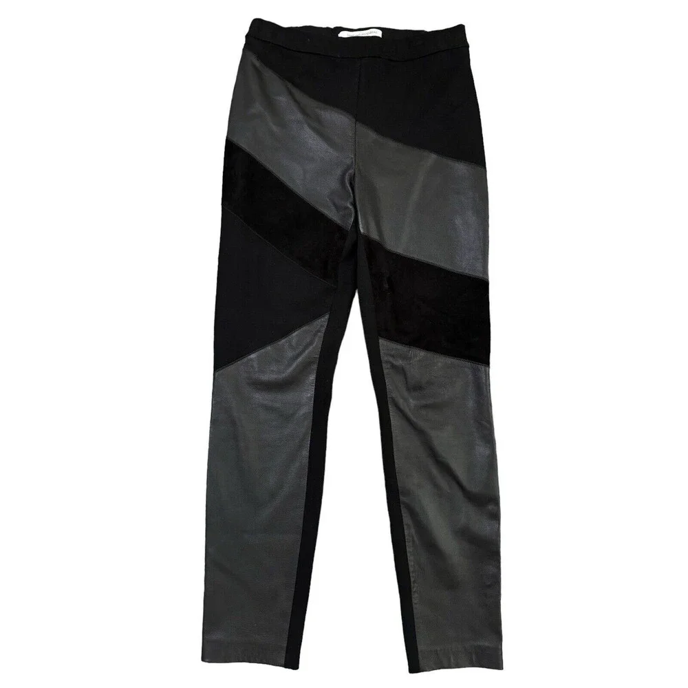 Diane Von Furstenberg Black Slim Moto Legging Pants Size Medium‎ DVF